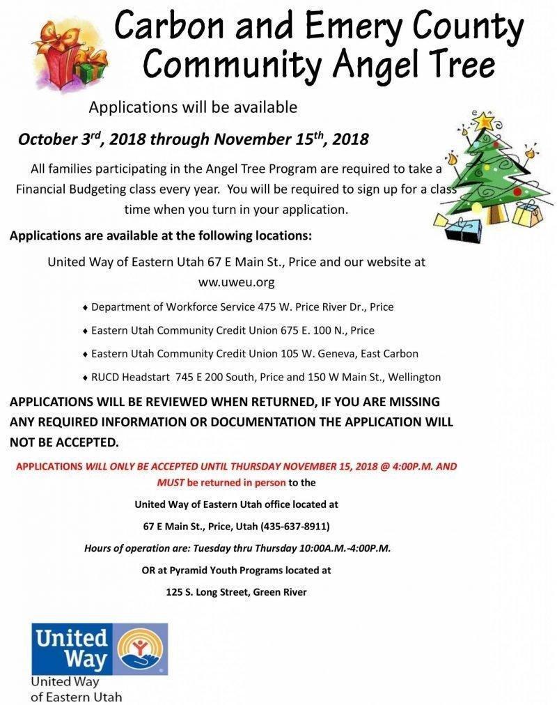 Carbon and Emery County Community Angel Tree Applications