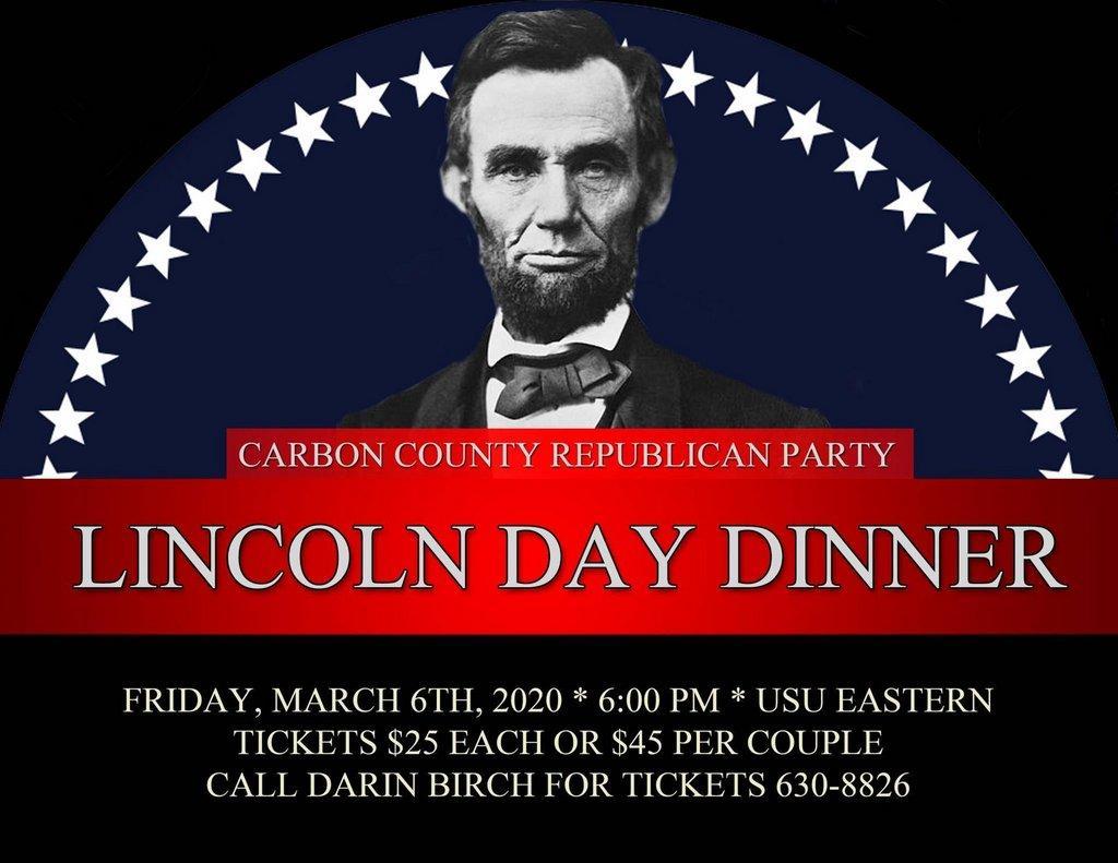 Carbon County Republican Party Lincoln Day Dinner Slated for March 6